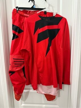 SHIFT Men's Red and Black Motocross Jersey and Pants Set